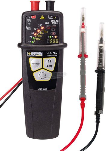 CHAUVIN ARNOUX Kétpólusú feszültségvizsgáló CAT IV 600 V LED, Akusztikus 762 IP2X P01191762D