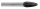 EXACT Turbomaró Keményfém TiCN RBF F-alak 16x70/25mm Szár átmérő 6mm 72366