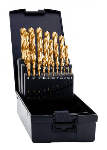 EXACT HSS TiN Fém csigafúró készlet 1-13x0,5mm 25 részes Csiszolt,  DIN 338 hengeres 32692