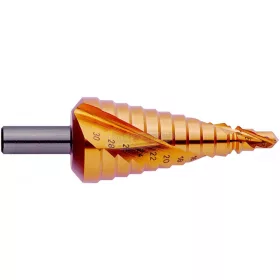   EXACT HSS TiN lépcsősfúró 6-30mm 98mm 3 oldalú szár 07033