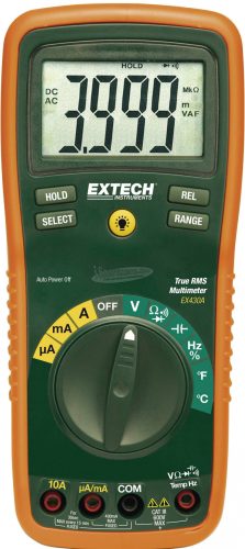 EXTECH Digitális multiméter 600V 10A 10MHz 40MOhm 100uF True RMS EX430A