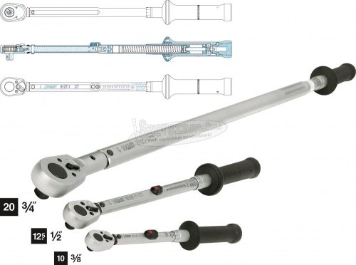 HAZET Nyomatékkulcs 390mm 27,1-135,6Nm 10mm (3/8), 6115-1CT