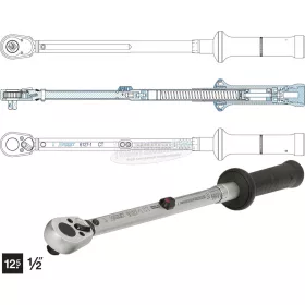   HAZET  Nyomatékkulcs 1/2" 67.8-339Nm 50-200 lbf.ft  6128-1CT