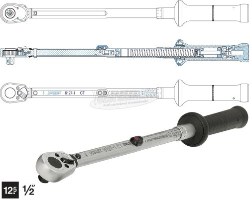 HAZET  Nyomatékkulcs 1/2" 67.8-339Nm 50-200 lbf.ft  6128-1CT