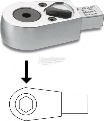 HAZET feltűzhető négyszög bittartó irányváltós racsni 1/4” 9x12mm 6408