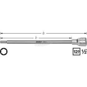   HAZET 6szög Szívócső rátűzőkulcs 6mm 248mm 1/2" 2584-1