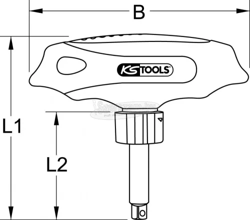KS-TOOLS Racsnis hajtókar 1/4" T-nyél 150mm, Z=45/5° 151.1109