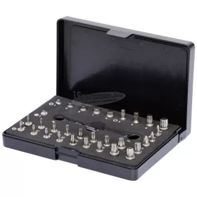  KS-TOOLS Bit készlet, 8+10mm Micro, racsnis hajtókarral 32 részes FL+SW+PH+PZ+TXBO 503.4670