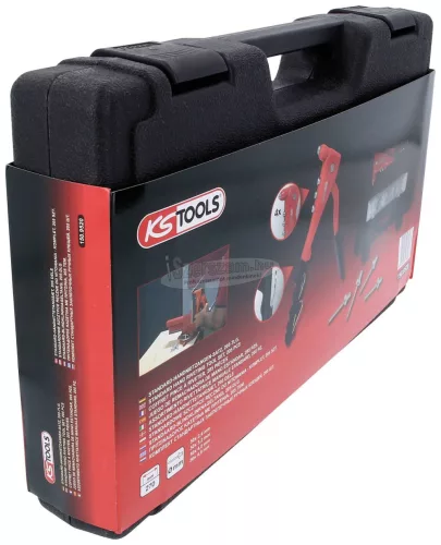 KS-TOOLS Kézi szegecshúzó fogó készlet+ 200 db alu szegecs 2,4-4,8mm alu/acél 150.9520