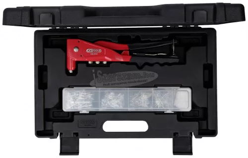 KS-TOOLS Kézi szegecshúzó fogó készlet+ 200 db alu szegecs 2,4-4,8mm alu/acél 150.9520