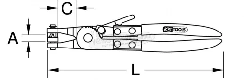 KS-TOOLS Tömlőbilincs fogó, önzáró 260 mm 0,0-45mm 115.1047