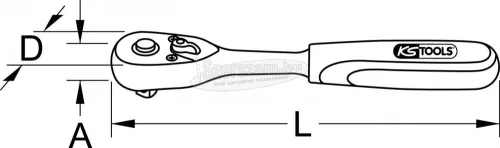 KS-TOOLS Racsnis hajtókar 1/2", irányváltós, gyors 245mm 920.1290