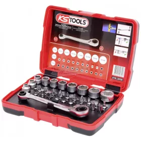   KS-TOOLS Dugókulcs készlet + bitek 1/4"  5-14 mm 31részes 918.3050