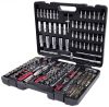 KS-TOOLS Dugókulcs készlet + rátűző 1/4"-1/2"R/H 4-32mm/E4-24/TX 8-40 195részes, CHROMEplus 918.0795