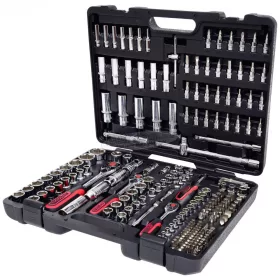   KS-TOOLS Dugókulcs készlet + rátűző 1/4"-1/2"R/H 4-32mm/E4-24/TX 8-40 195részes, CHROMEplus 918.0795