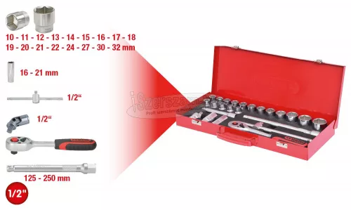 KS-TOOLS Dugókulcs készlet 1/2" 10-32 mm 24 részes 6szög 917.4024