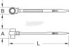 KS-TOOLS Csillagkulcs racsnis 19x22mm, irányváltós 522.1922