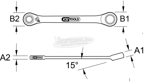 KS-TOOLS Racsnis hajtókar, 1/4"+1/4", bitekhez, kétoldal 1/4"x1/4" 503.4691