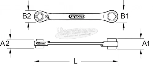 KS-TOOLS Racsnis hajtókar bitekhez, kétoldalas 115mm 1/4" x10mm 503.4678