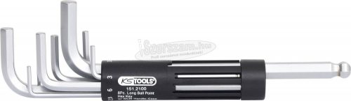 KS-TOOLS Hatszögkulcs készlet hosszú, gömbvégű, krómozott 2,0-10 mm 8 részes 151.2100