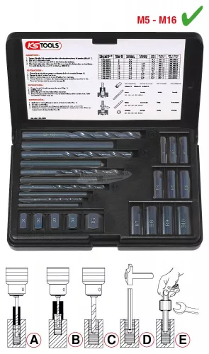 KS-TOOLS Törtcsavar kihajtó készlet 25 részes, M5-16 150.1305
