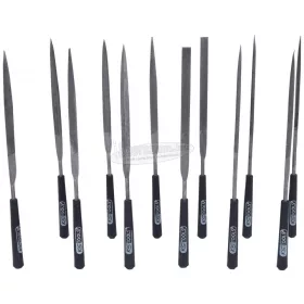   KS-TOOLS Tűreszelő készlet 12 részes + nyél PVC tasakos 145/2 140.3050