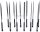 KS-TOOLS Tűreszelő készlet 12 részes + nyél PVC tasakos 145/2 140.3050