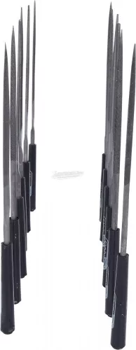 KS-TOOLS Tűreszelő készlet 12 részes + nyél PVC tasakos 145/2 140.3050