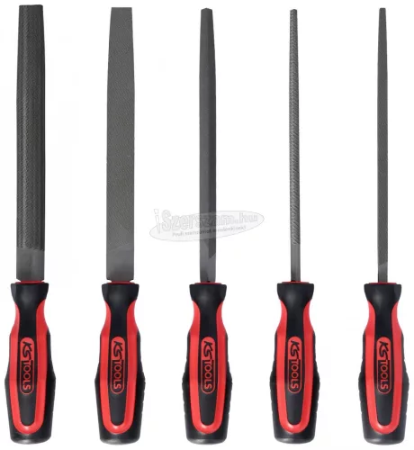 KS-TOOLS Reszelő készlet 5 részes, műanyag nyéllel, 200/2 140.3000