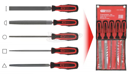 KS-TOOLS Reszelő készlet 5 részes, műanyag nyéllel, 200/2 140.3000
