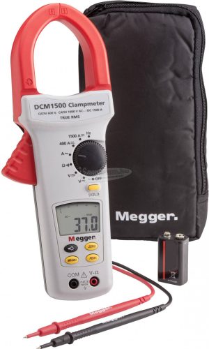 MEGGER DCM1500 Kézi multiméter, Lakatfogó digitális CAT IV 600 V Kijelző (digitek): 4000