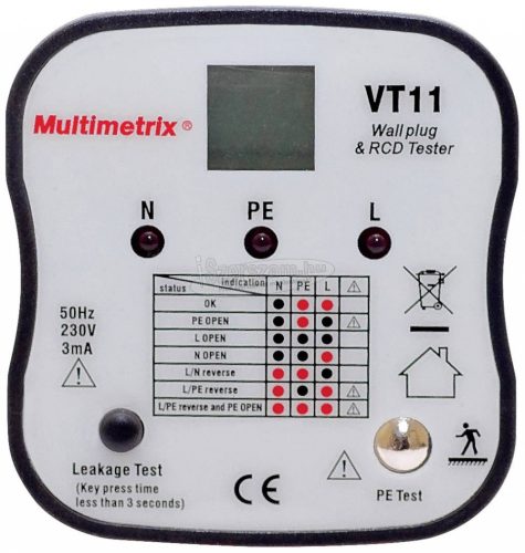 MULTIMETRIX VT 11 Dugalj teszter CAT II 300 V LED