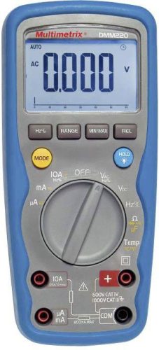 MULTIMETRIX DMM 220 Kézi multiméter digitális Vízálló (IP67) CAT III 1000 V, CAT IV 600 V Kijelző (digitek): 6000