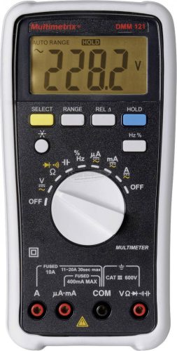 MULTIMETRIX DMM 121 Kézi multiméter digitális CAT III 600 V Kijelző (digitek): 4000