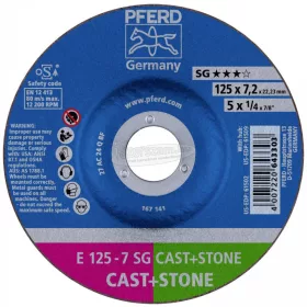   PFERD 69298075 E 125-7 SG CAST+STONE (2) Nagyolótárcsa, egyenes 125mm Furat átmérő 22.23mm 1 db