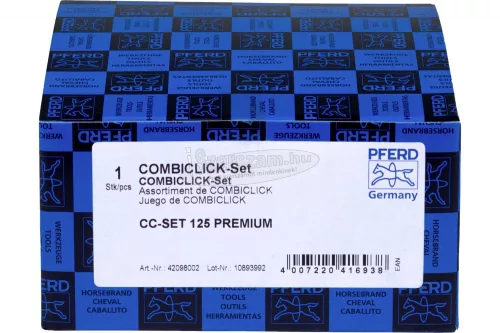 PFERD 42098002 COMBICLICK szálas tárcsakészlet kerámia szemcsés 125mm CO-COOL 36, 60, 80, 120 CC-H-GT alátéttel rozsdamentes acélhoz 125mm