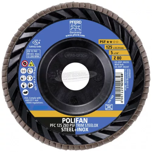 PFERD 67771128 PFC 125 Z 80 PSF TRIM STEELOX 125mm Furat átmérő 22.23mm 10 db