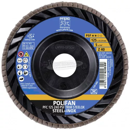 PFERD 67771124 PFC 125 Z 40 PSF TRIM STEELOX 125mm Furat átmérő 22.23mm 10 db