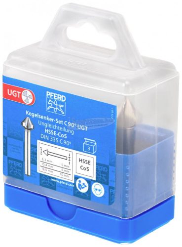 PFERD SET UGT HSSE DIN 335 C90° 3TLG 25202193 kúpsüllyesztő készlet 3 részes HSSE-Co 5 1 készlet