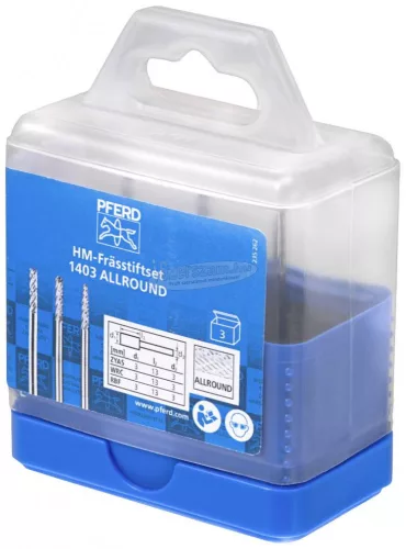 PFERD 21901403 Turbomaró készlet Keményfém Szár átmérő 3mm 3 részes