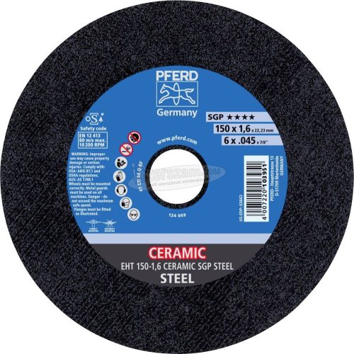 PFERD Vágókorong EHT 150-1,6 CERAMIC SGP STEEL 61315016