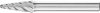 PFERD 21124988 Turbomaró Kúp Hossz 60mm Átmérő 8mm Munkahossz 20mm Szár átmérő 6mm
