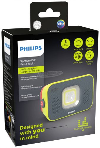 PHILIPS X60FLAUX1 Xperion 6000 Flood Audio LED Munkalámpa Akkuról üzemeltetett 1000 lm