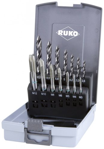 RUKO 259048RO Gépi menetfúró készlet 14 részes M3-M12 DIN 352, DIN 376, DIN 338 HSS 1 készlet