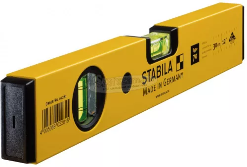 STABILA Wasserwaage Type 70 + Taschenbandmaß BM 100 Könnyűfém vízmérték 30 cm