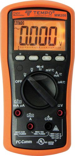TEMPO COMMUNICATIONSmm200 Kézi multiméter digitális CAT IV 300 V Kijelző (digitek): 6000