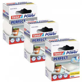   TESA EXTRA POWER PERFECT Szövet ragasztószalag Fehér 2,75m x 38mm 3 db 56343-00501-04