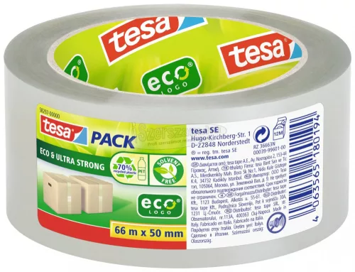 TESA ECO & ULTRA STRONG Csomagolószalag Átlátszó 66m x 50mm 1 db 58297-00000-00