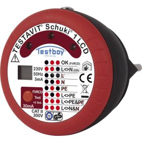   TESTBOY Testavit Schuki 1 LCD Dugalj teszter CAT II 300 V LCD, LED