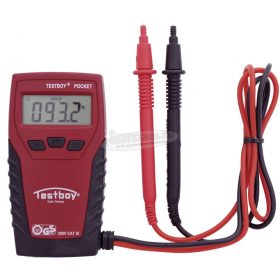   TESTBOY Digitális multiméter, zseb mérőműszer, LED-es zseblámpával CAT III 300V Testboy Pocket
